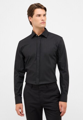 ETERNA Slim fit Zakelijk overhemd in Zwart: voorkant