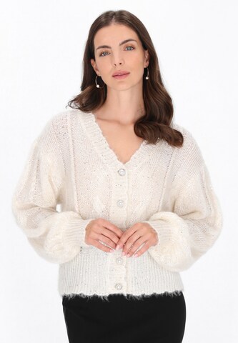 Cardigan Usha en beige : devant