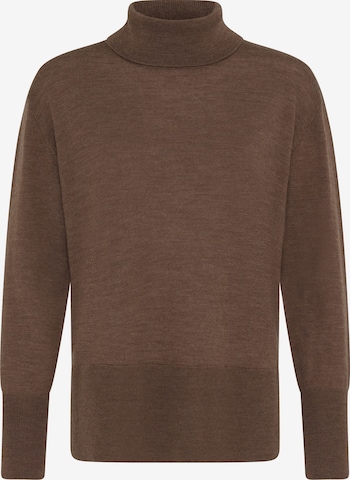 PULZ Jeans Trui ' SADIE' in Bruin: voorkant