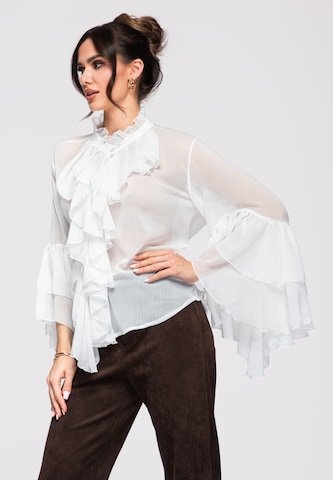 Ombre Bluse 'OW-SH-E0008' in Weiß