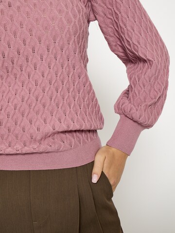 Haut ' PCRosalia Puff Sleeve Knit Pullover ' Peppercorn en rose