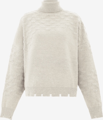 Pullover di faina in bianco: frontale