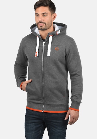 !Solid Kapuzensweatjacke 'BenjaminZip' in Grau: predná strana