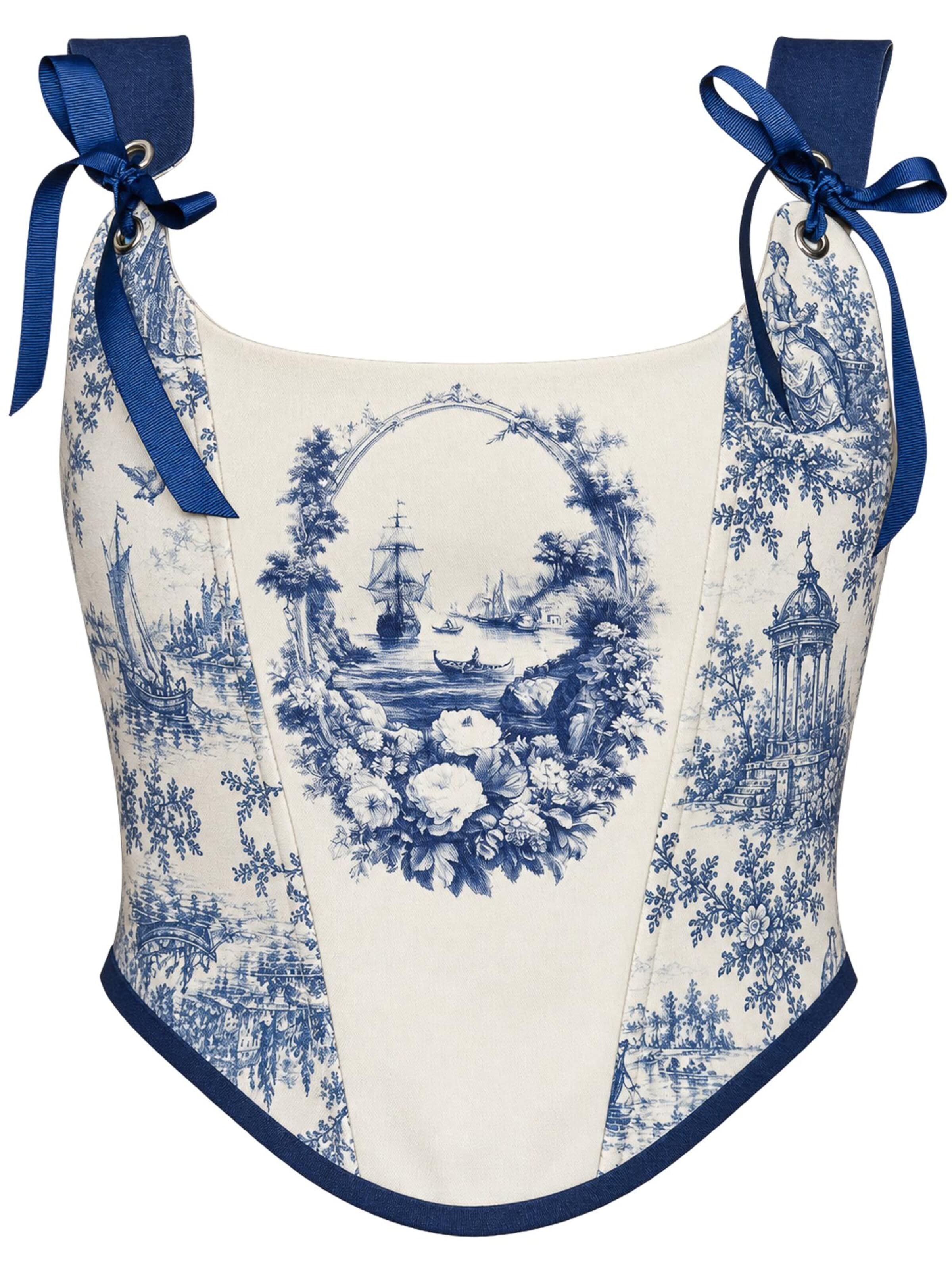 VIADALINNO Corsage in Blue: front