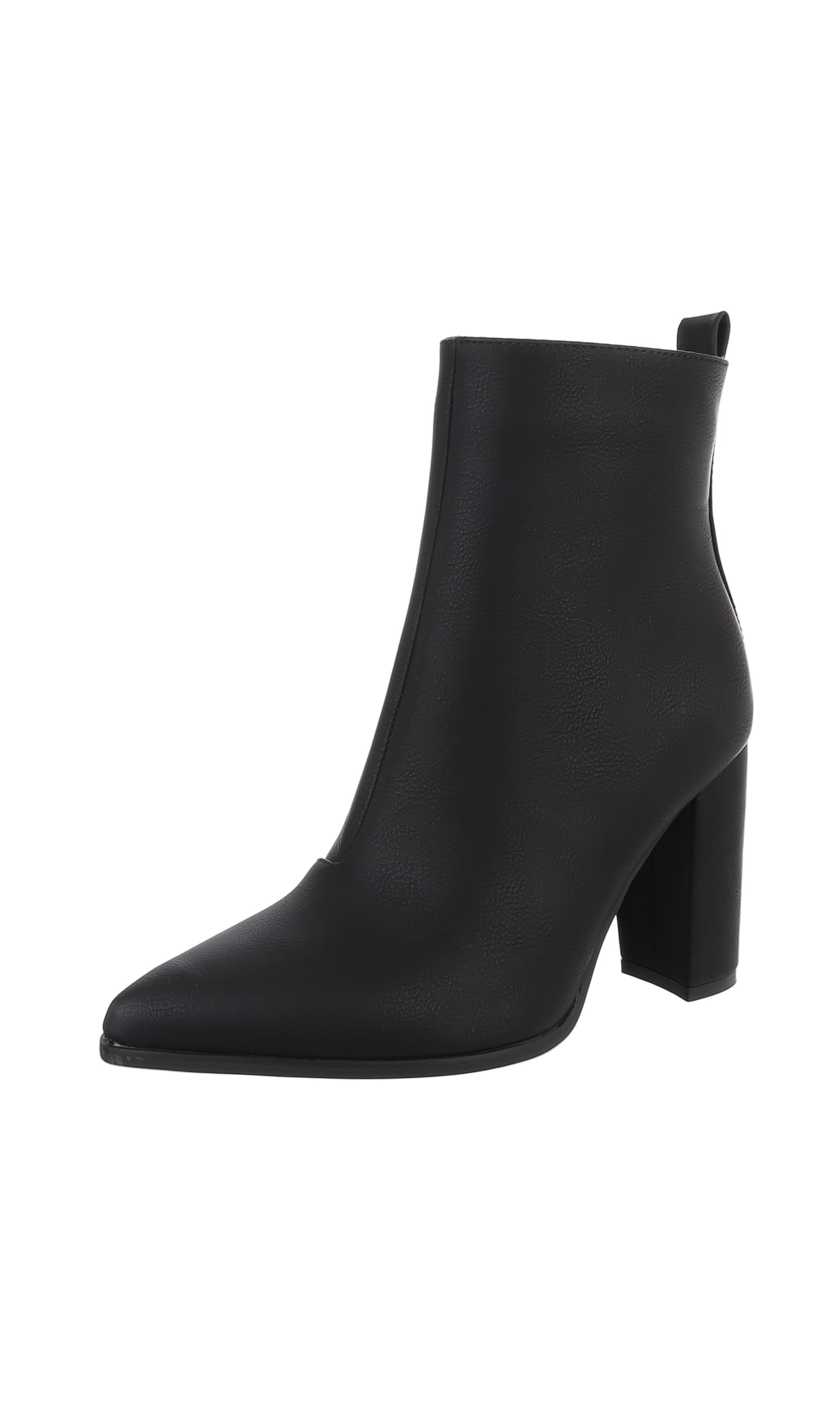Ital-Design Stiefelette in Schwarz: Vorderseite
