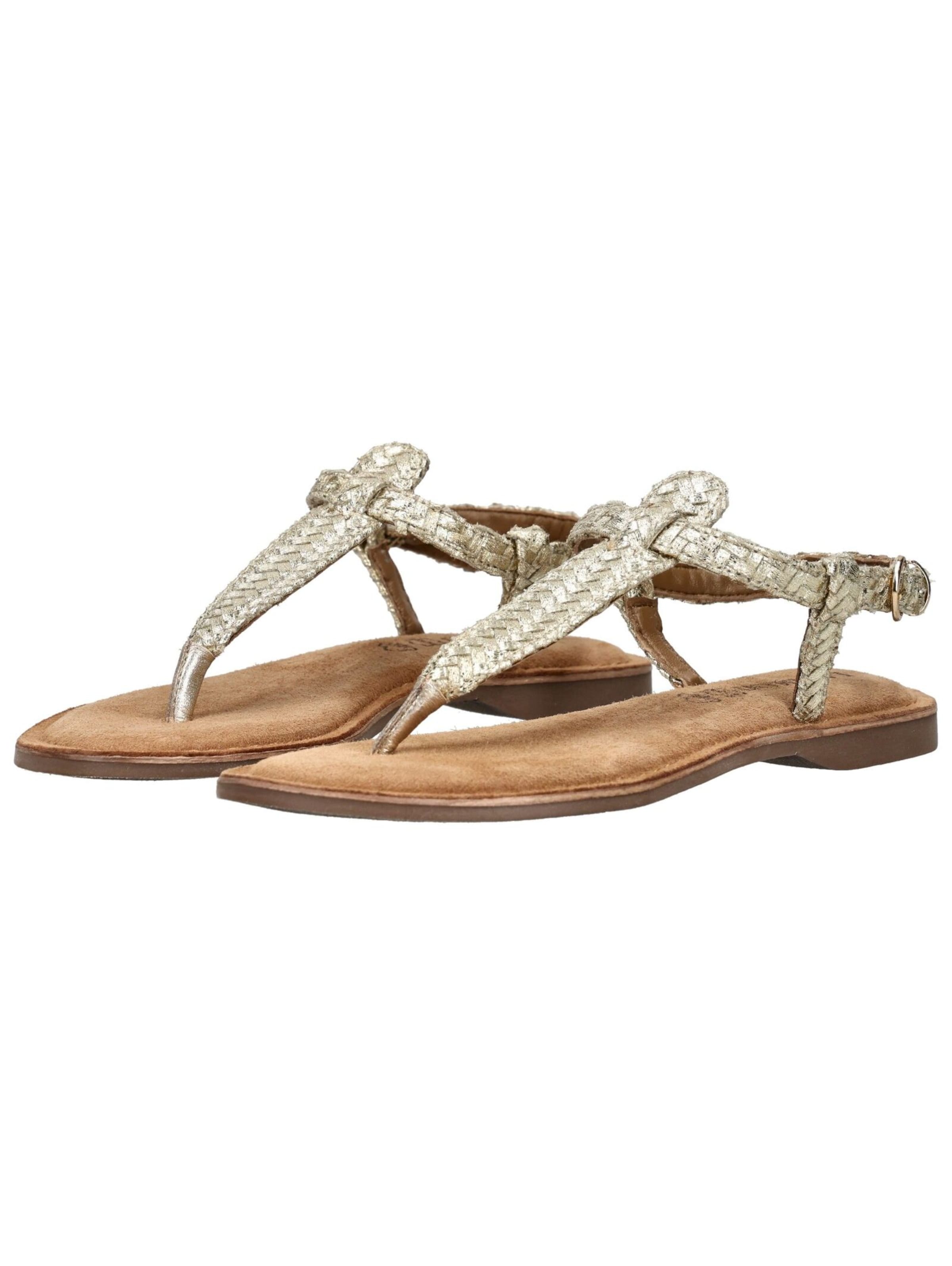 LAZAMANI T-bar sandals in Gold