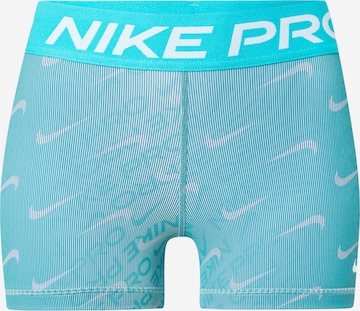 NIKE Skinny Sportovní kalhoty – modrá: přední strana