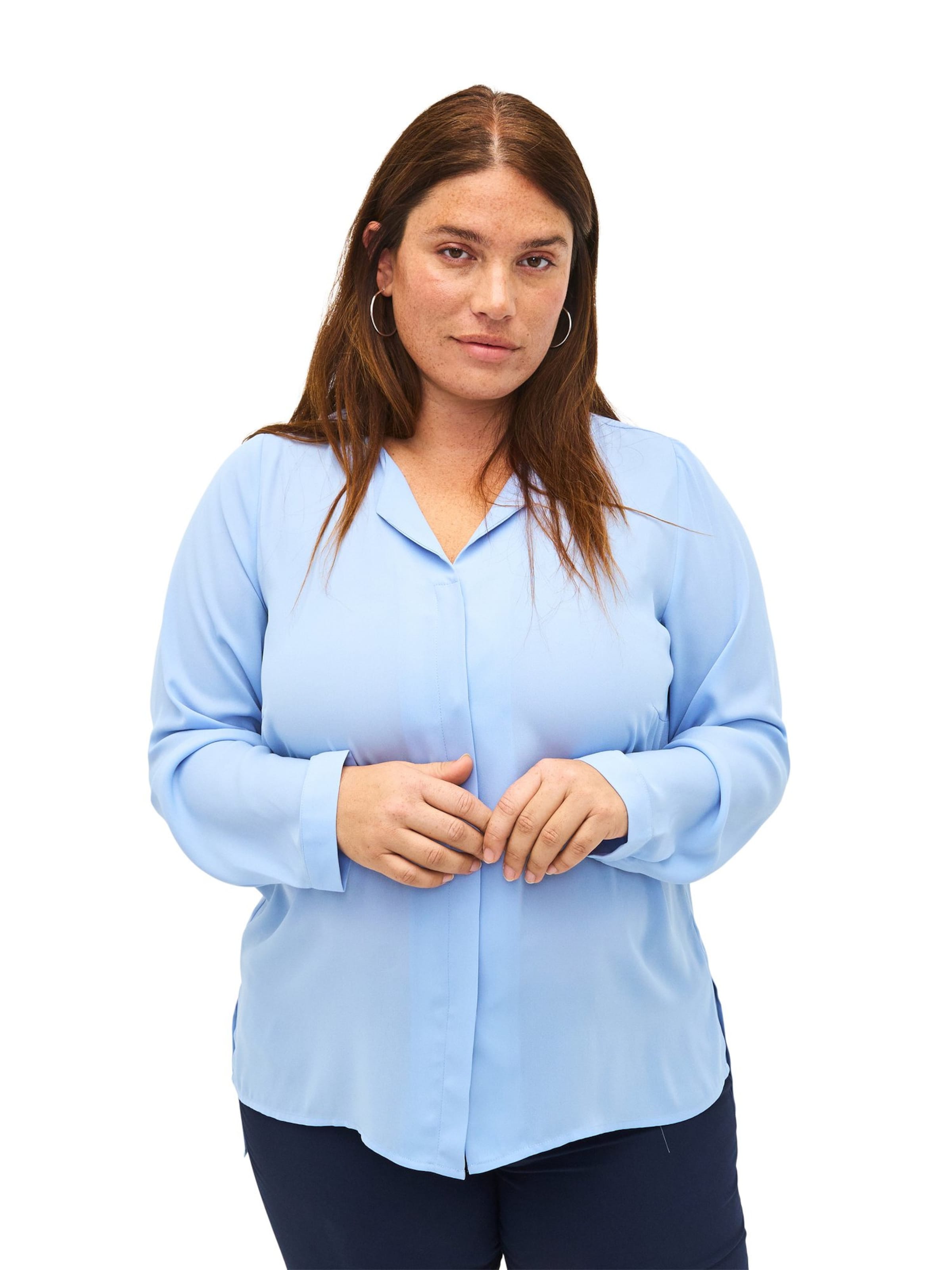 Zizzi Blúzka 'Seli' - Modrá: predná strana