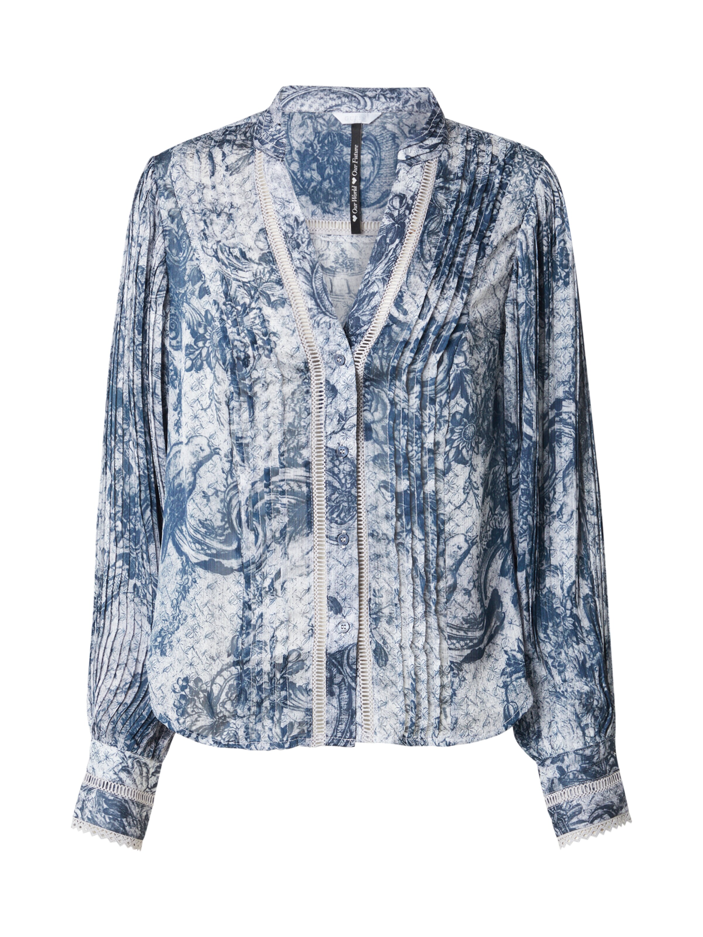 Chemisier 'Josette' GUESS en bleu : devant