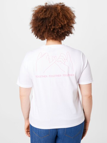 PIECES Curve - Camiseta 'TOGETHER' en blanco