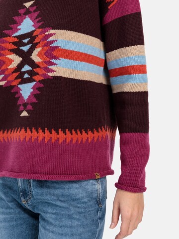 CAMEL ACTIVE Strickpullover mit eingearbeiteten Mustern in Lila