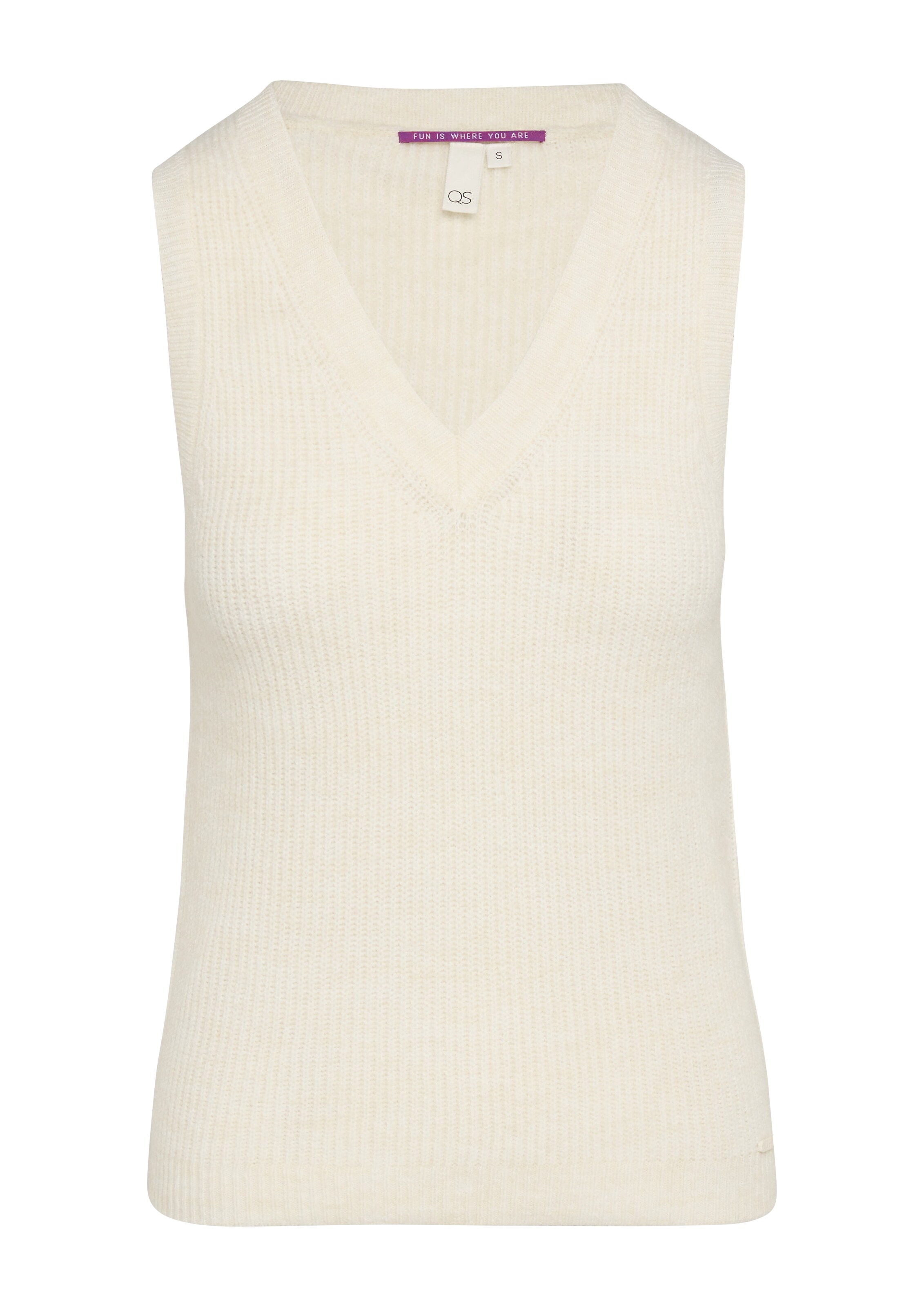 QS Strickweste in Beige: Vorderseite
