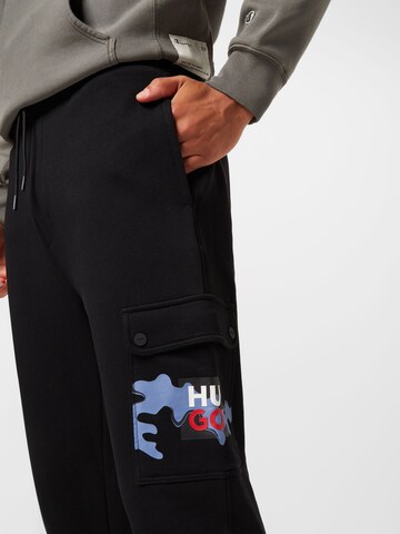 HUGO Red - Tapered Pantalón 'Dobcat' en negro