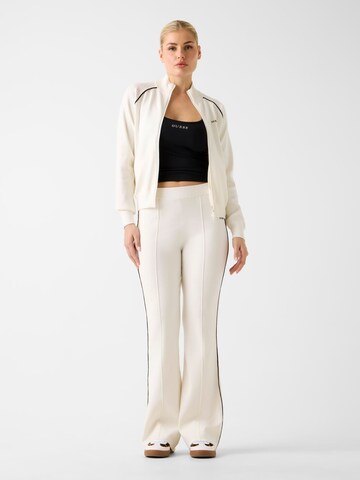 GUESS Zip-Up Hoodie in Beige