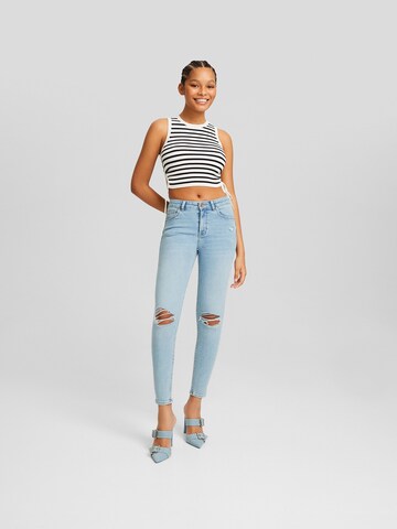 Bershka Skinny Jeansy w kolorze niebieski