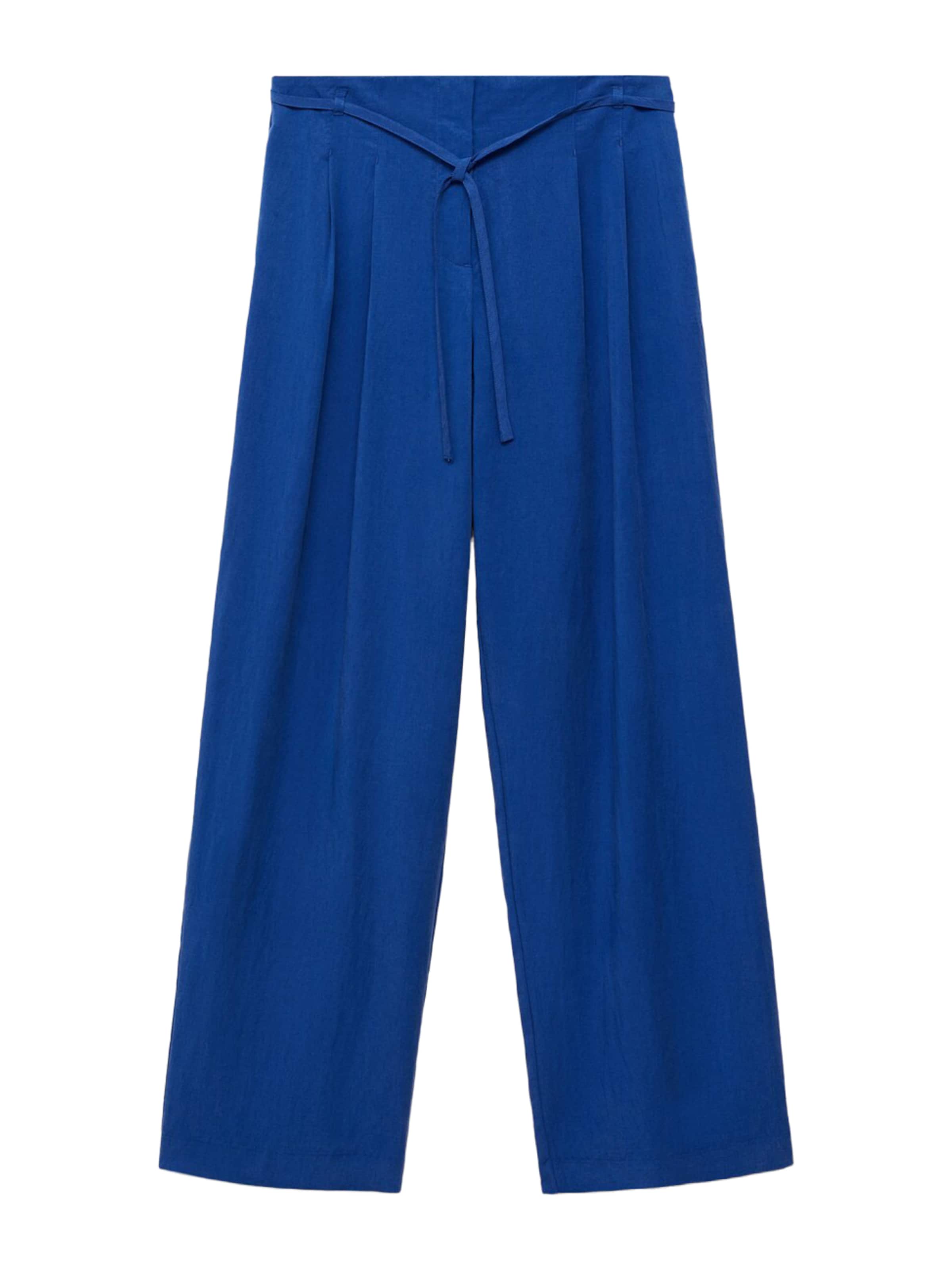 MANGO Loose fit Pleat-front trousers 'BONNIE' in Blue: front