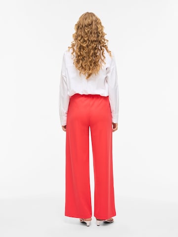 VILA Wide leg Pleat-front trousers 'VIClua' in Red