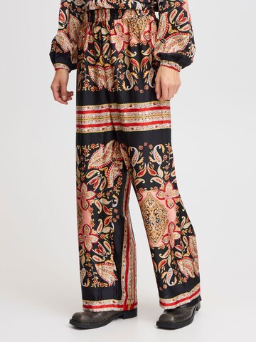 Wide leg Pantaloni ' BRIGITTE  ' di ICHI in colori misti: frontale