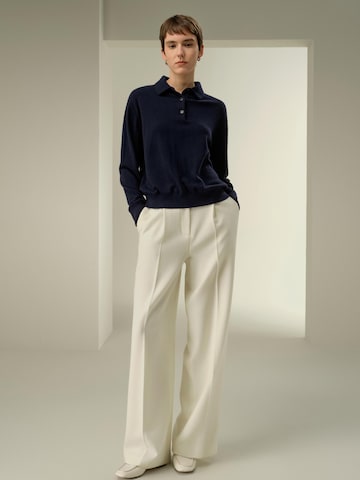 Lilysilk - Jersey 'Baby-Kaschmir Poloshirt' en azul