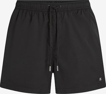 Karl Lagerfeld Uimahousut ' Boardshorts mit Monogramm-Pin ' värissä musta: etupuoli