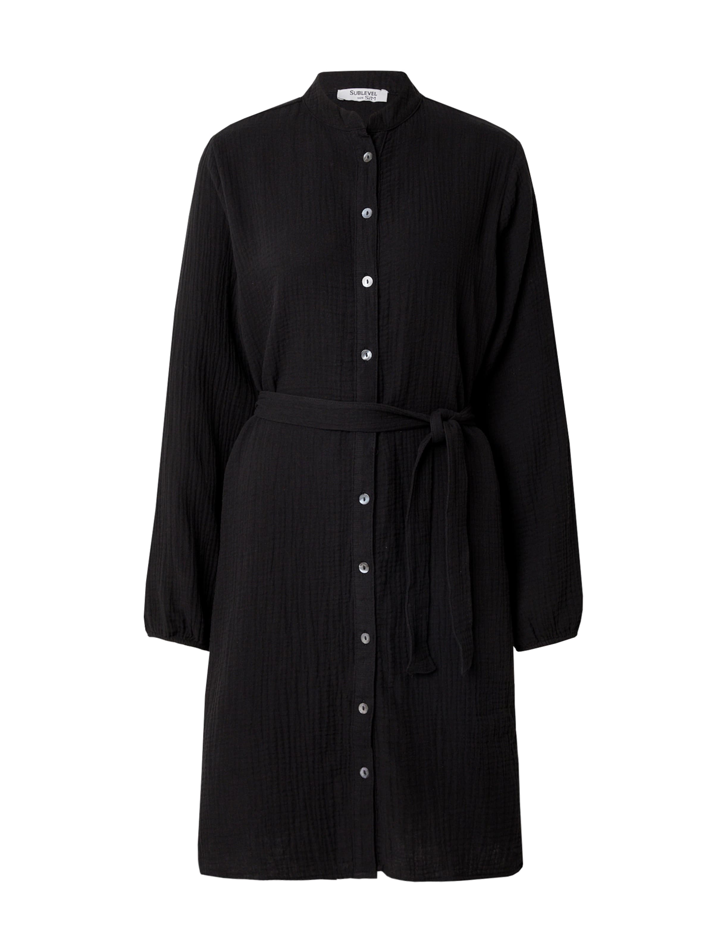 Robe-chemise Sublevel en noir : devant