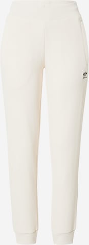 ADIDAS ORIGINALS Tapered Pajama Pants 'Adicolor Essentials' in White: front