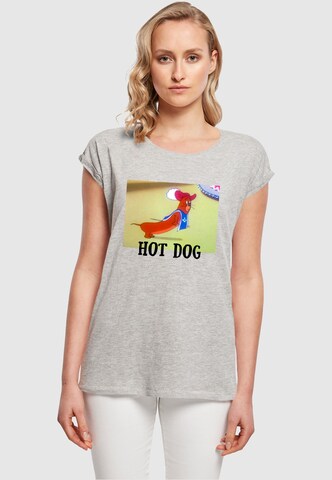 ABSOLUTE CULT Shirt 'Tom And Jerry - Hot Dog' in Grey: front