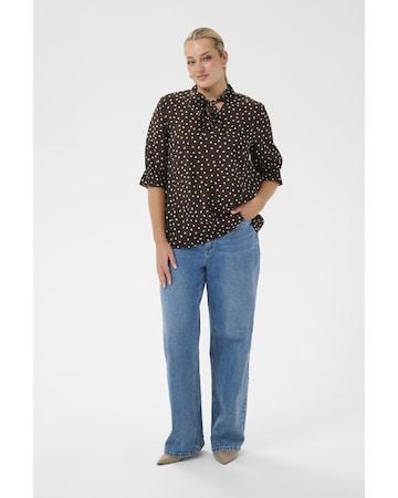 KAFFE CURVE Bluse in Braun