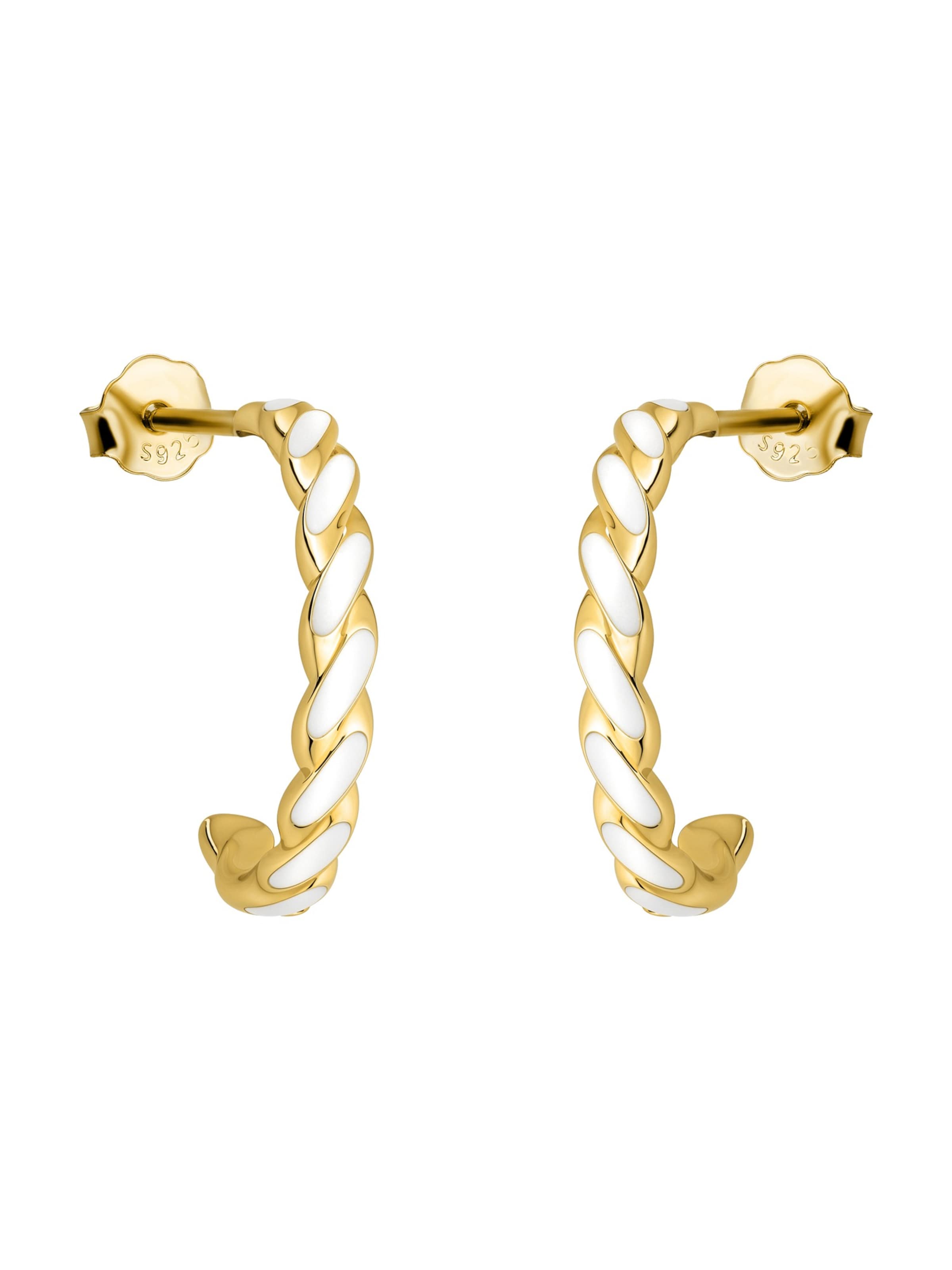 Sofia Milani Ohrringe 'Twisted Enaml'‌‌ in Gold: Vorderseite
