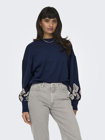 ONLY Sweatshirt 'Brooke' in Blue: front