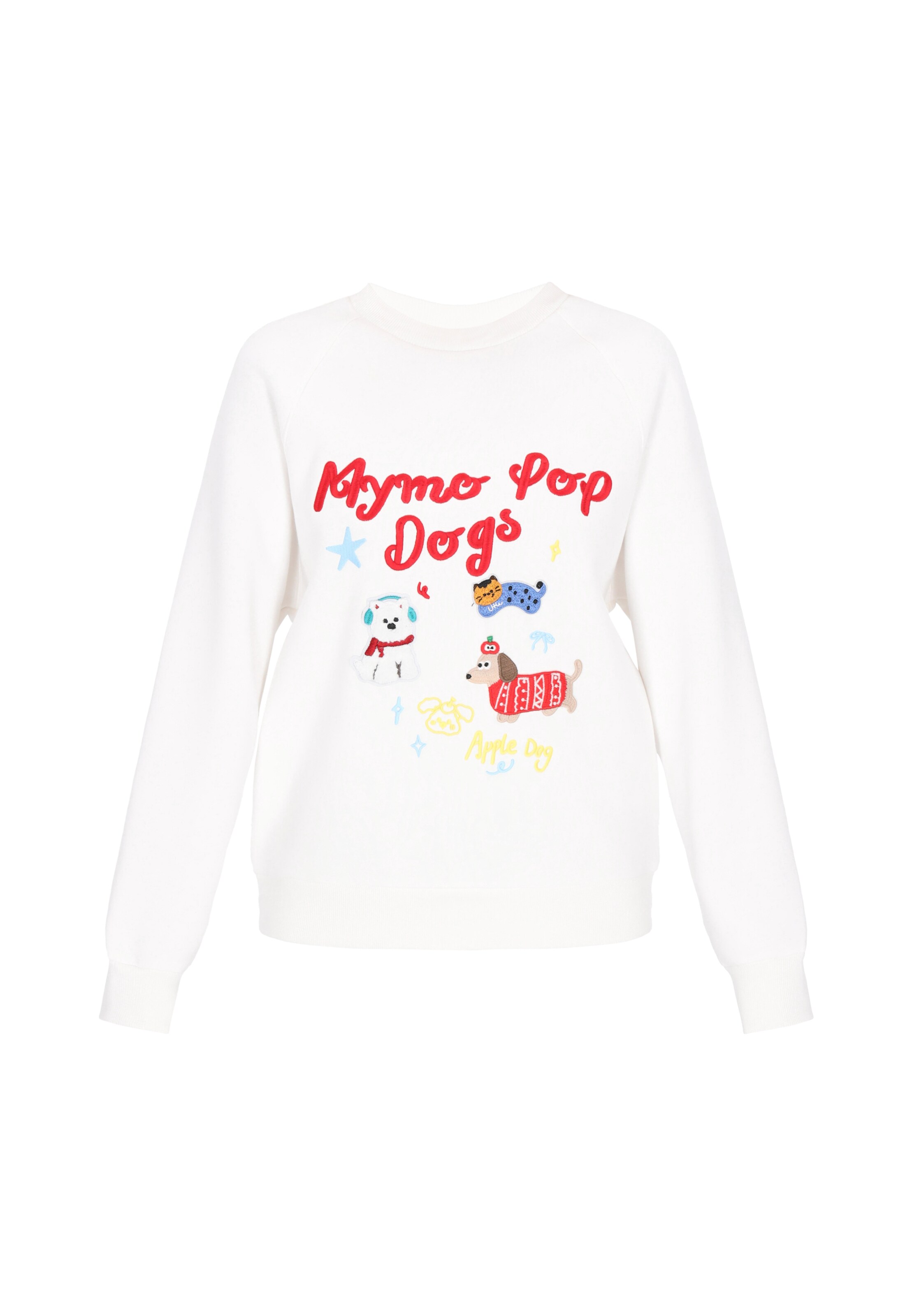 MYMO Sweatshirt 'Pop' in Wit: voorkant