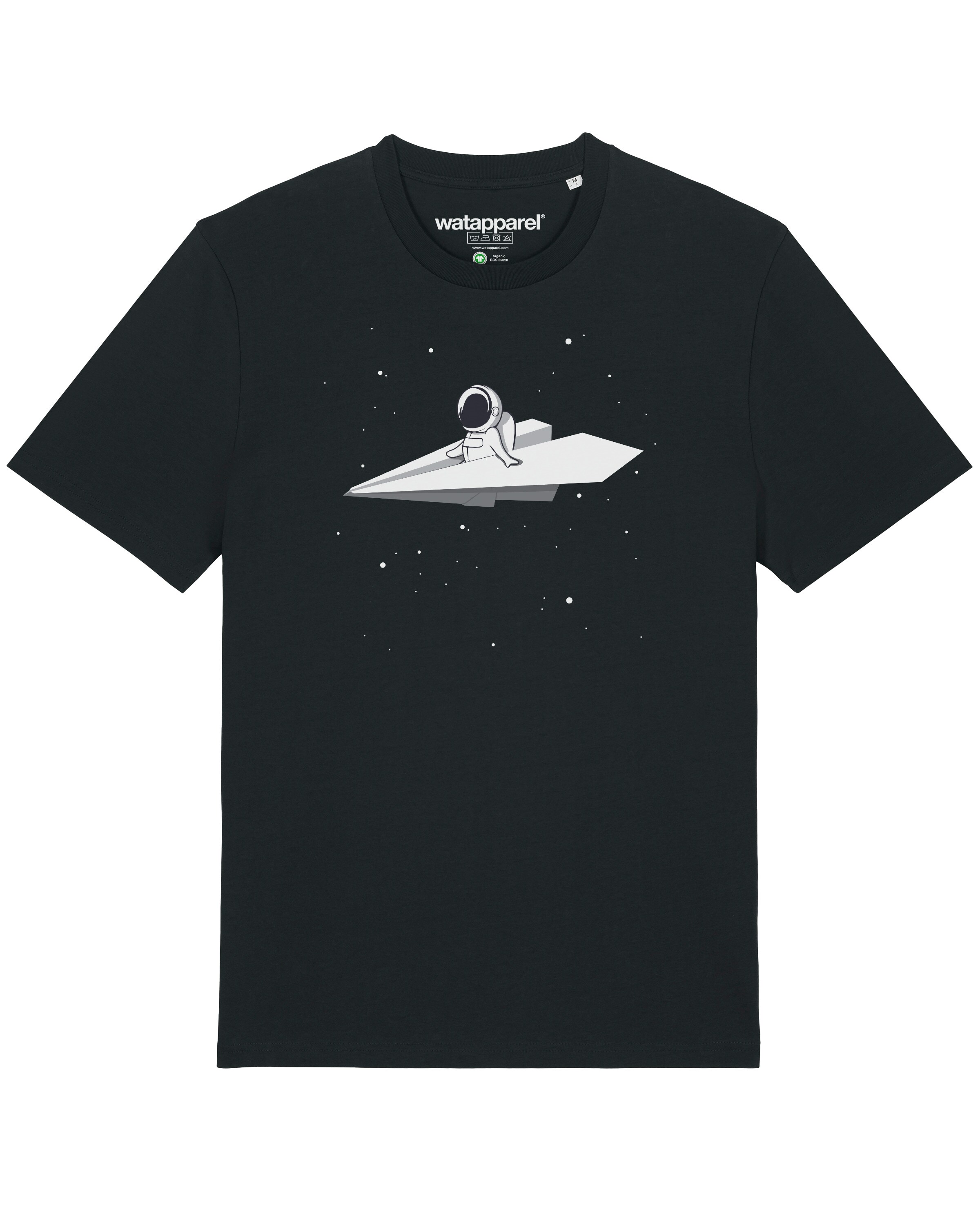 T-Shirt 'Fly me to the moon' Watapparel en noir : devant
