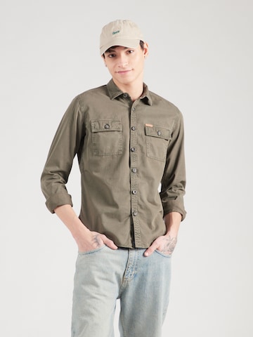 Pepe Jeans Regular fit Button Up Shirt in Green: front