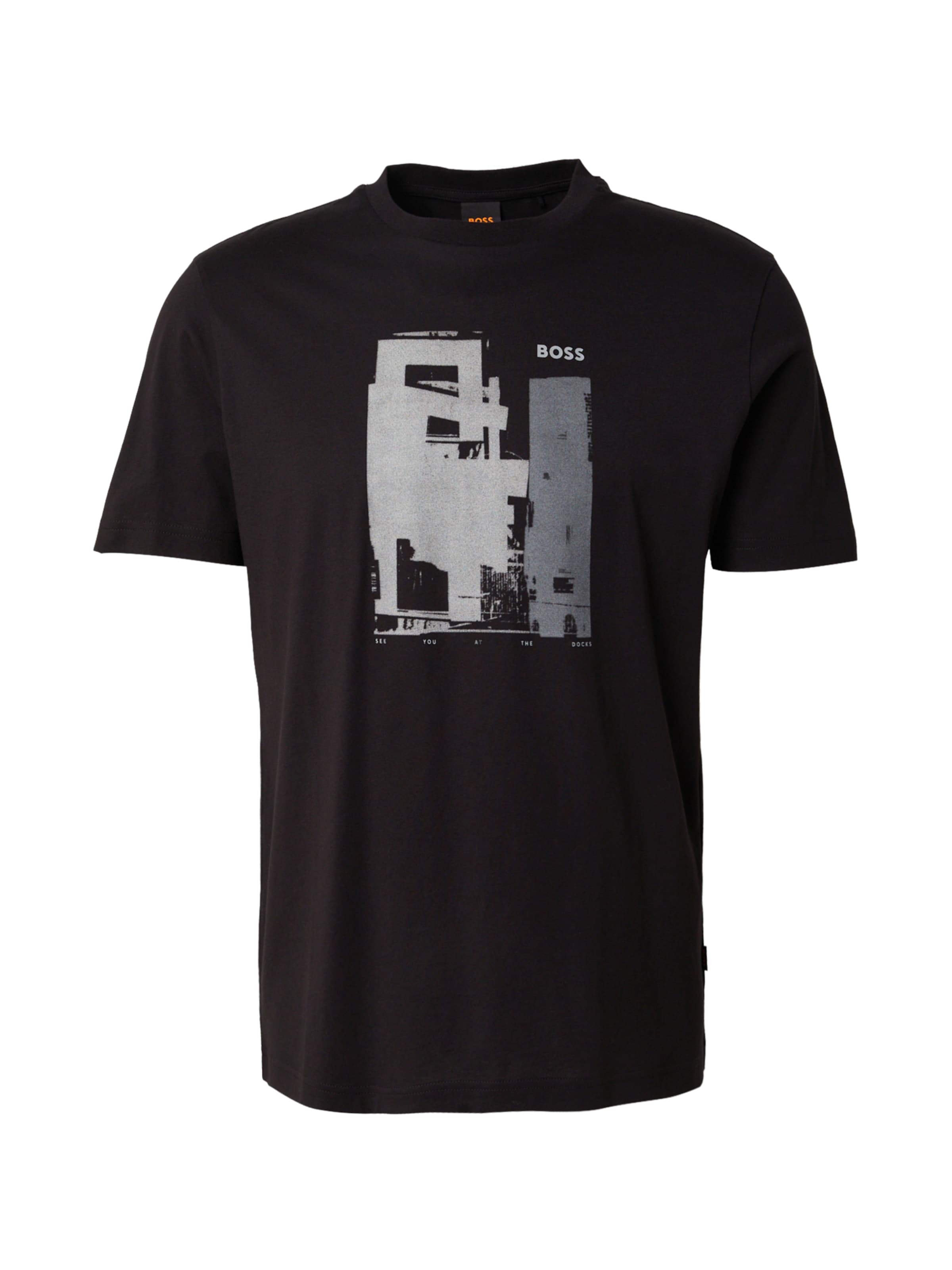 BOSS Shirt 'Te_Imprint' in Black: front