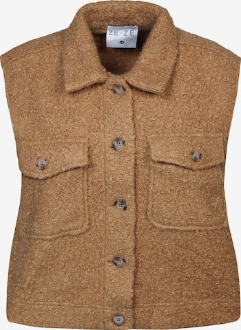 ze-ze Bodywarmer 'Cikki 031' in Bruin: voorkant