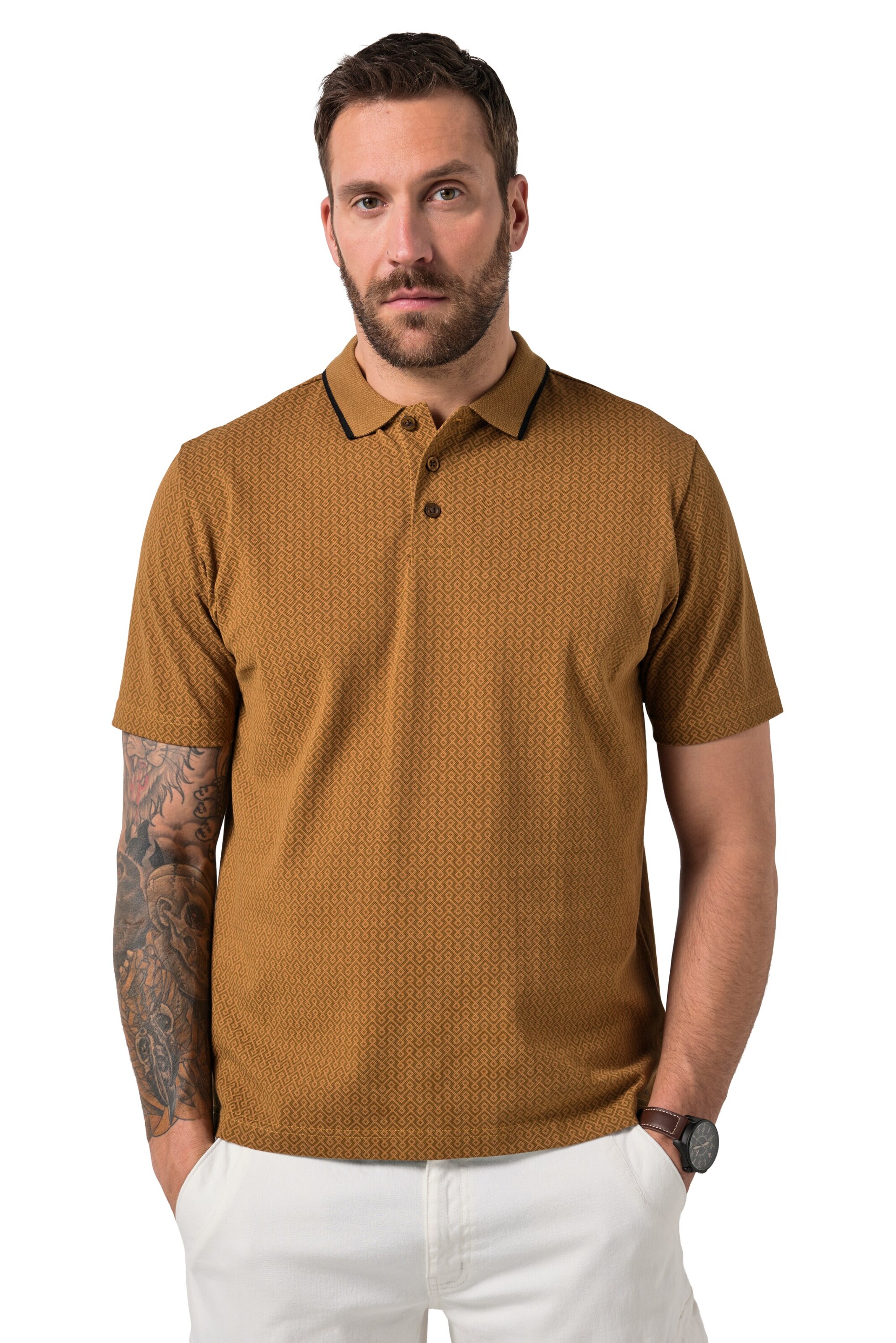 JP1880 Shirt in Bruin: voorkant