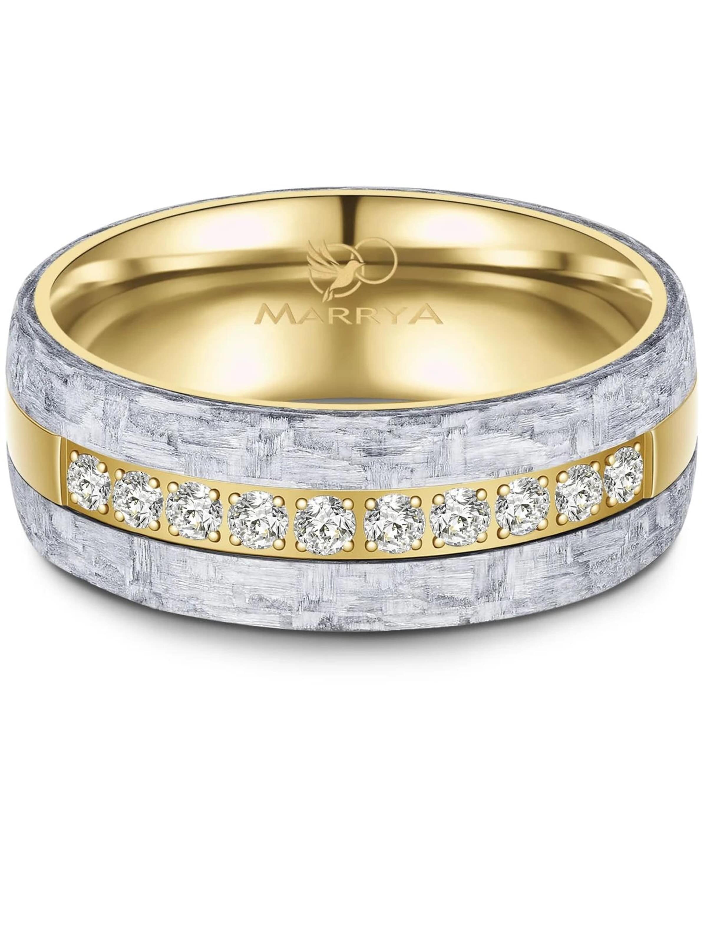 MARRYA - Anillo 'MARRYA CA-22 Eheringe aus Carbon' en oro