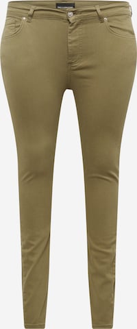 ONLY Carmakoma Skinny Broek 'WILLY' in Groen: voorkant