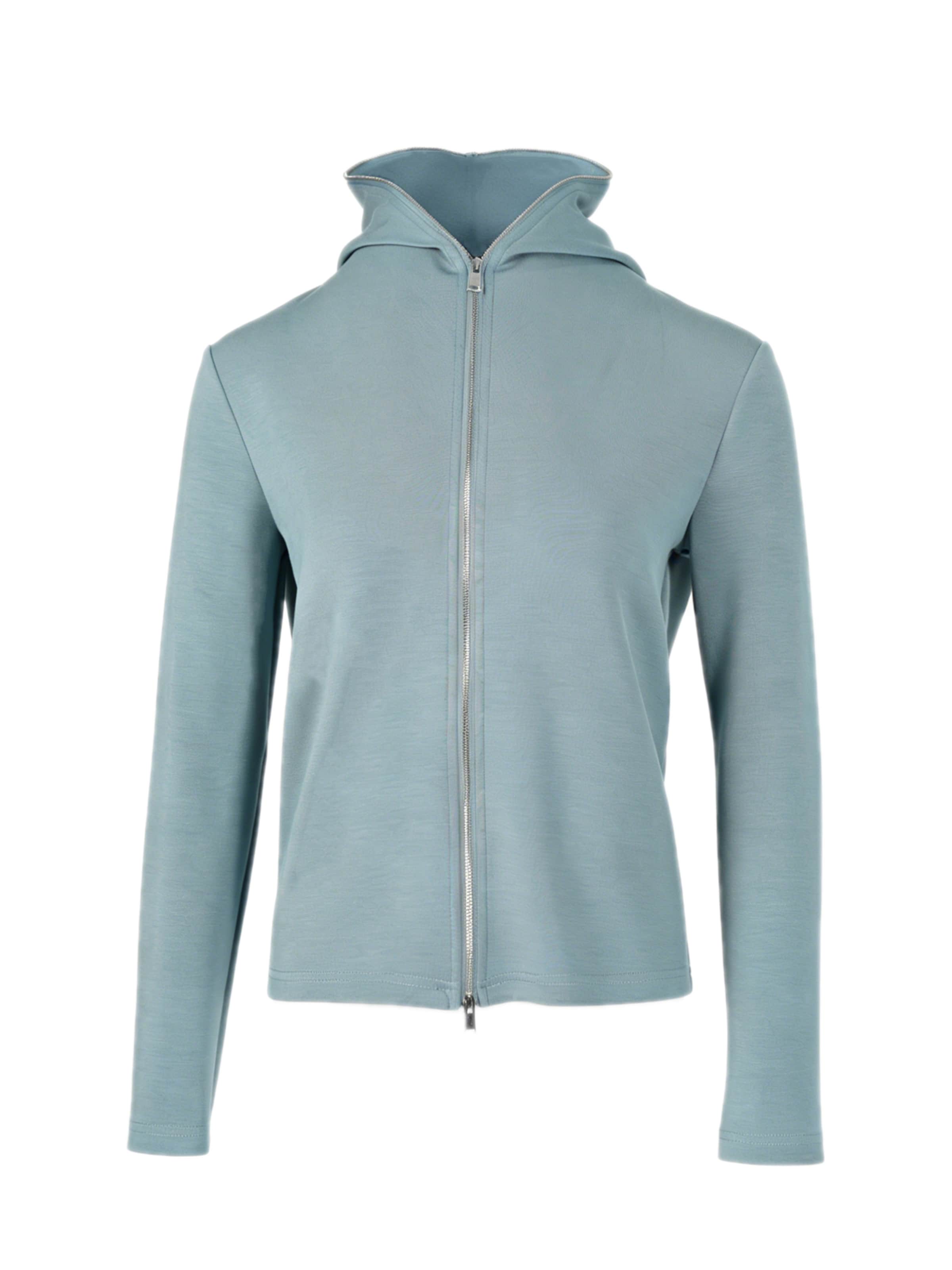 yoligex Übergangsjacke 'Modal Air Layer Hooded Sporty Jacket - Light Blue'‌ in Blau: Vorderseite