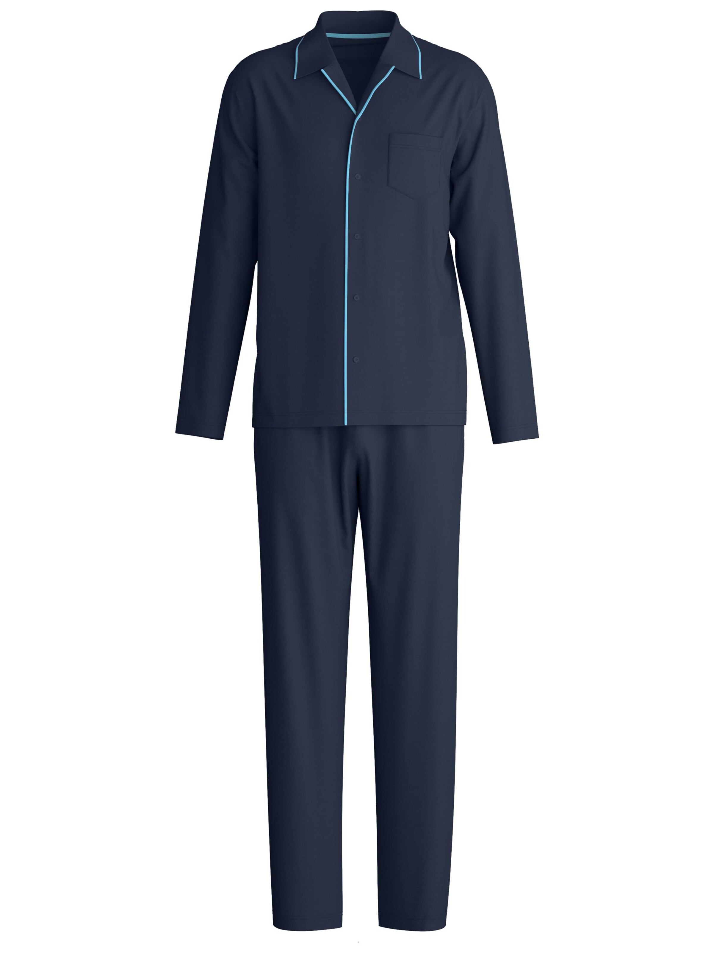CALIDA Pyjama lang 'Relax Choice' in Blauw: voorkant