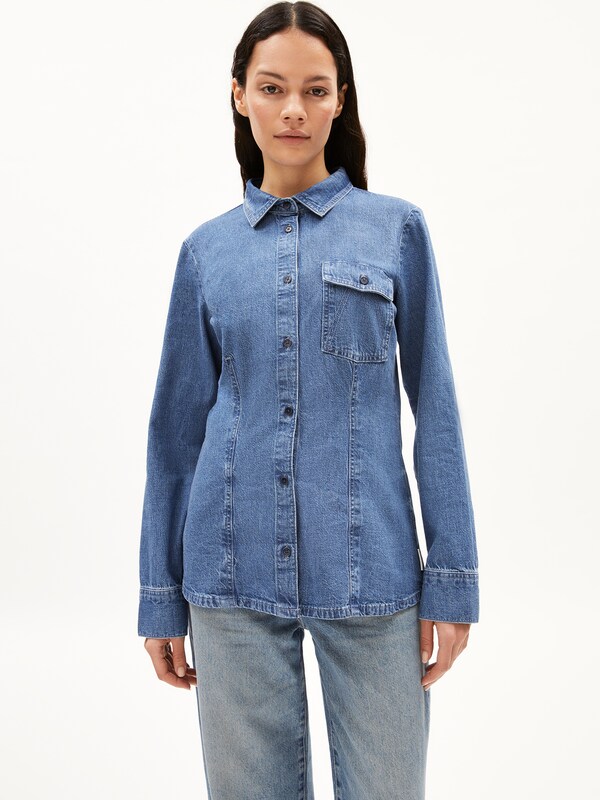 ARMEDANGELS Blouse in Blue Denim