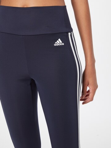 ADIDAS SPORTSWEAR Skinny Sports trousers 'Designed To Move High-Rise 3-Stripes' in Blue