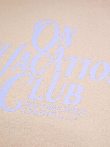 On Vacation Sweatshirt 'Calligraphy' in Beige