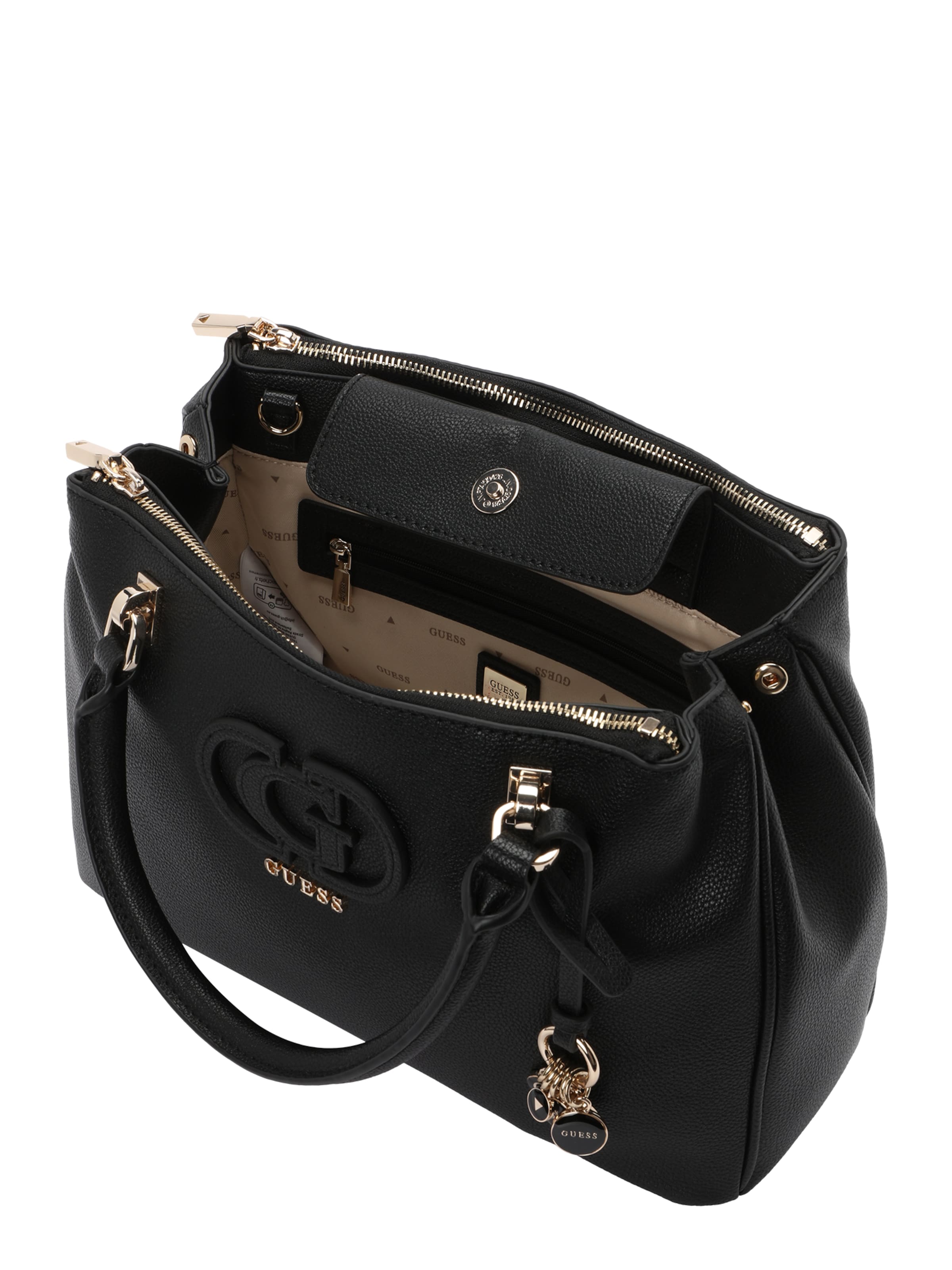 GUESS Kabelka 'CALEBRA HOBO STATUS SATCHEL' – černá