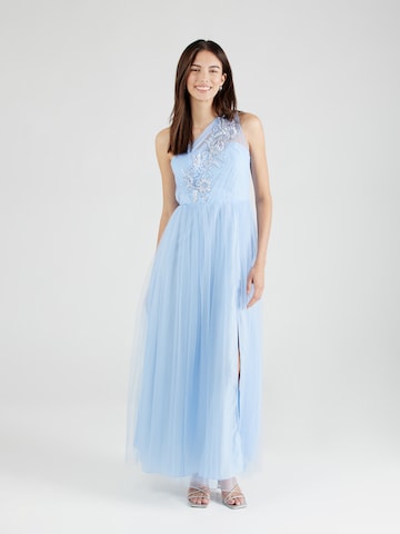 Maya Deluxe Evening Dress in Blue: front