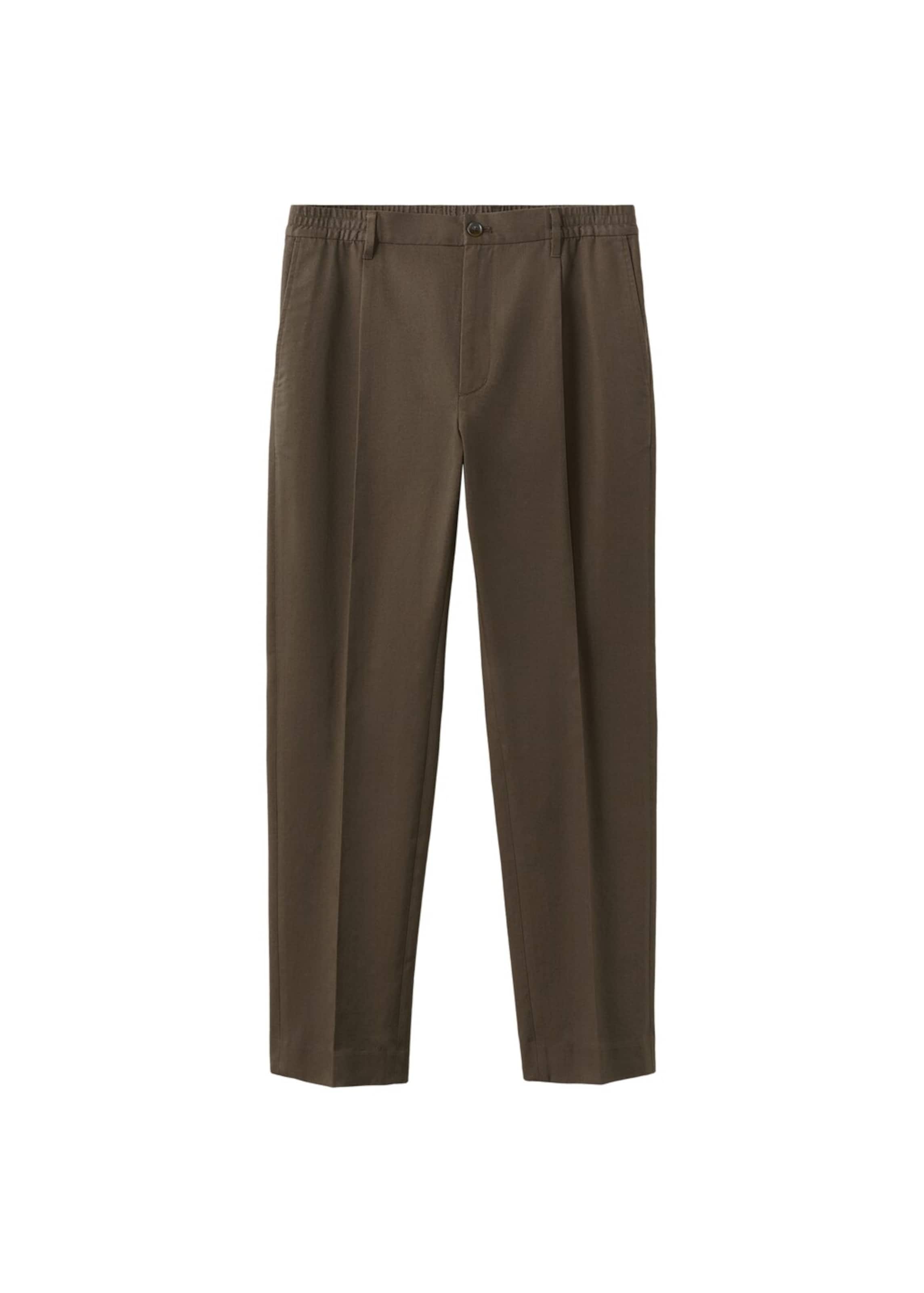 MANGO MAN Regular Pants 'Roberto2' in Brown: front