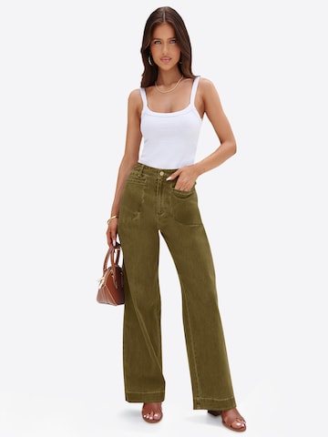 Imily Bela - Pierna ancha Vaquero en verde