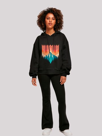 F4NT4STIC Sweatshirt 'Berg Sonnenuntergang Geometrisch' in Black