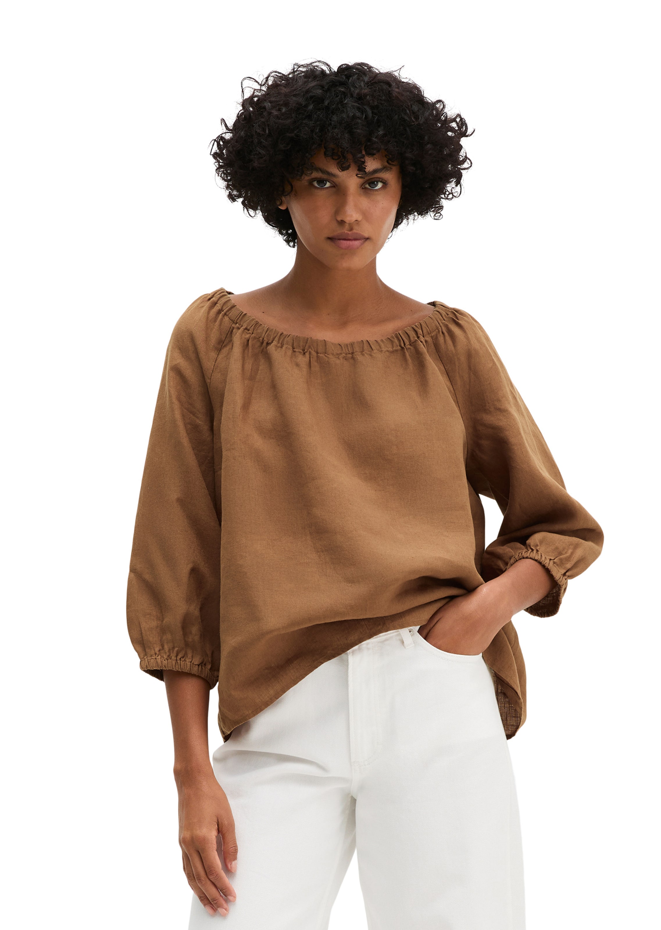 Marc O'Polo Bluse in Braun: Vorderseite