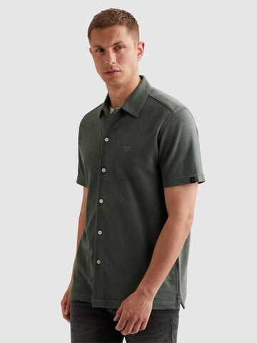 PME Legend Regular fit Overhemd 'Shirt with short sleeves in interlock jersey' in Groen